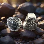 Vintage Natural Stone Distressed Carved Totem Owl Copper Ring