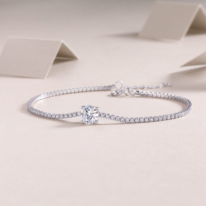 Dawn Luxury Fashion Mossan Diamond S925 Silver Bracelet - Image 4