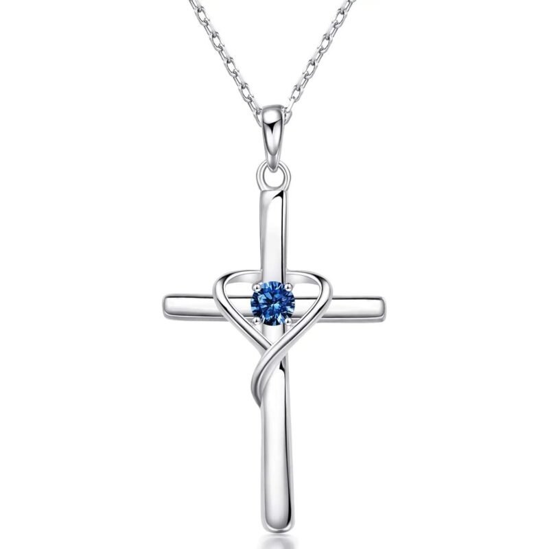 S925 Sterling Silver Cross Frame Pendant Clavicle Chain - Image 3