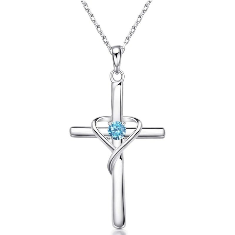 S925 Sterling Silver Cross Frame Pendant Clavicle Chain - Image 5