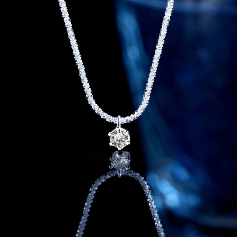 S925 Sterling Silver Colorful Moissanite Sparkling Necklace For Women - Image 6