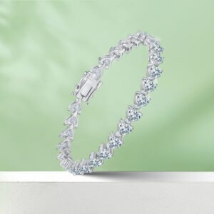 S925 Silver Plating 18k Platinum Diamond Bracelet