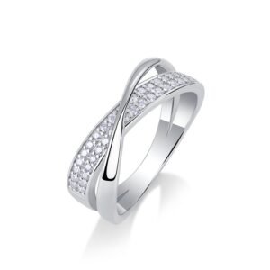 Wrap Around The Diamond Ring Luxury Fashion Set Moissanite Silver Ring