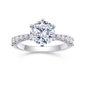 Large Diamond Diamond Ring Luxury Fashion Set Moissanite Silver Ring