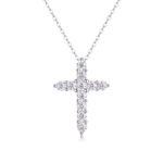 Faith Luxury Fashion Diamond Pendant Necklace Set With Mosan Diamond Silver Ornaments