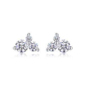 Wave Diamond Set Moissanite Silver Earrings Luxury Fashion Diamond Earrings Stud Earrings